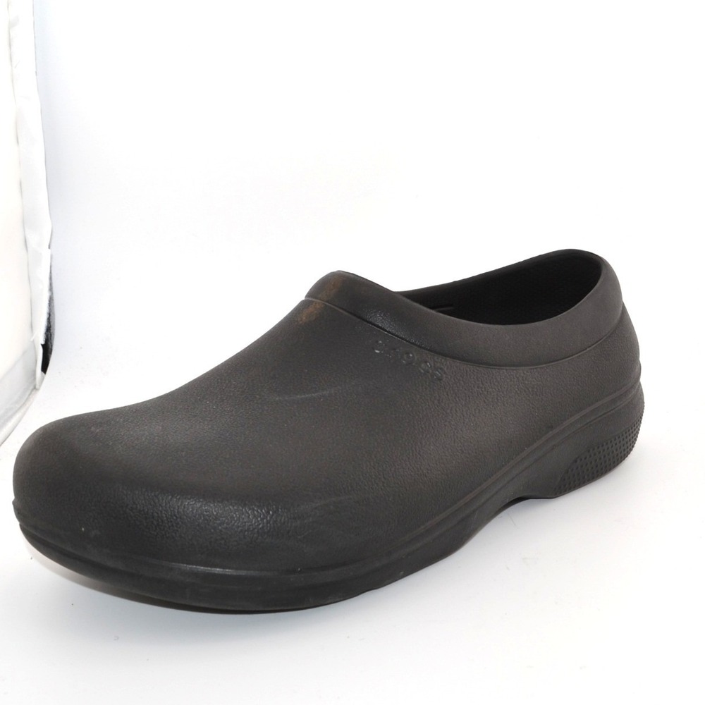 Crocs On-The-Job Clogs Women 10 Black Good Slip Resistant Work Shoes Female